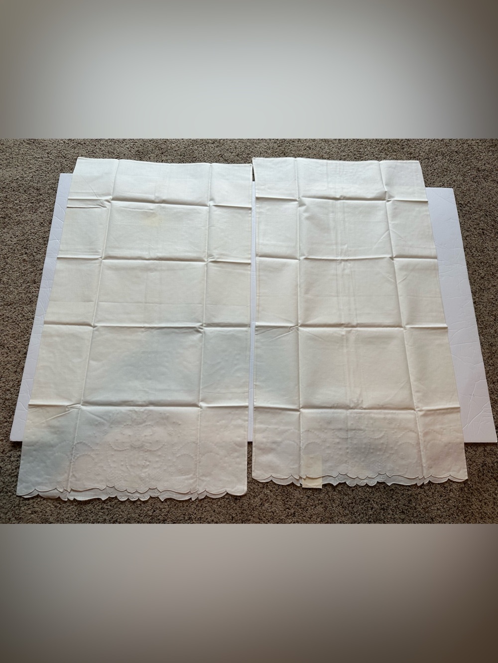 Vintage Madeira Hand-Embroidered Pillowcases B.L.I. NOS Set of 2 *Read Desc* - Picture 5 of 9